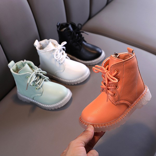 Children's Martin boots 2020 autumn new British style boys' motorcycle boots solid color Korean fashion girls' short boots 