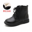 Spring and autumn children's short boots boys' and girls' Martin boots Korean version side zipper lace up casual single boots snow boots tide shoes