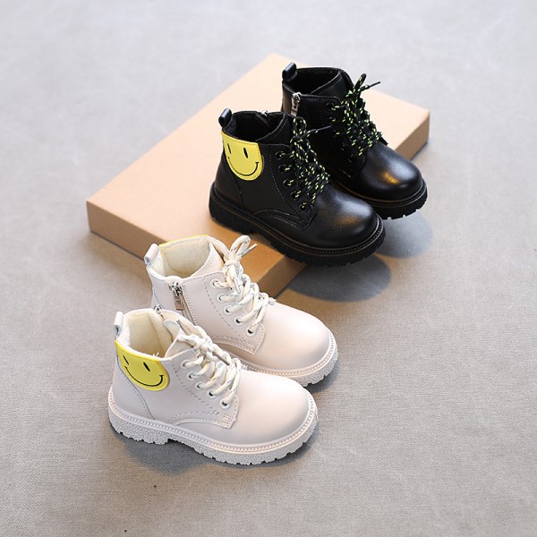 2021 new autumn and winter Baby Shoes Boys' Plush Martin boots high top two cotton short boots girls' spring and Autumn
