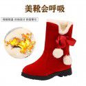 Children's snow shoes girls' snow boots 2022 winter new long tube warm Korean Plush fashion Princess cotton shoes