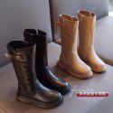Girls' boots 2021 autumn new Korean fashion Princess boots single boots children's Knight boots waterproof high boots