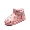 Girls' warm little bear snow boots 2021 winter cotton student Plush thickened cotton shoes middle and large children's leather short boots