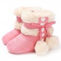 0-1 year old children's snow boots winter suede warm thickened female baby shoes plush soft bottom baby cotton boots