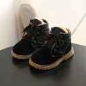 Children's fashion middle boots wolf boots autumn and winter new baby Martin boots men's and women's shoes British style Yellow Boots 