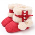 0-1 year old children's snow boots winter suede warm thickened female baby shoes plush soft bottom baby cotton boots