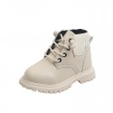 Children's Martin boots 2021 autumn and winter new wool mouth leather short boots boys' short boots girls' English single boots