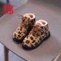 Girls' Martin boots 2021 new children's Princess short boots foreign style leopard print baby leather boots girls' boots winter