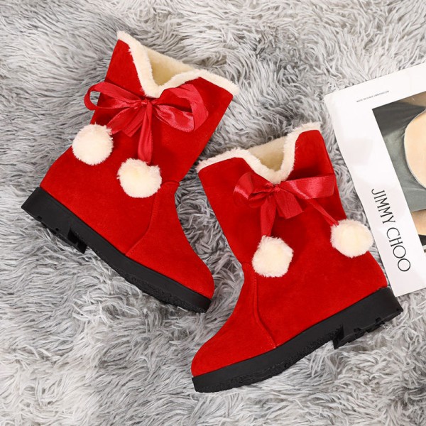 Children's snow shoes girls' snow boots 2022 winter new long tube warm Korean Plush fashion Princess cotton shoes