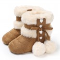 0-1 year old children's snow boots winter suede warm thickened female baby shoes plush soft bottom baby cotton boots