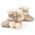 0-1 year old children's snow boots winter suede warm thickened female baby shoes plush soft bottom baby cotton boots