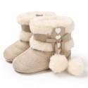 0-1 year old children's snow boots winter suede warm thickened female baby shoes plush soft bottom baby cotton boots