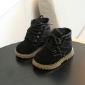 Children's fashion middle boots wolf boots autumn and winter new baby Martin boots men's and women's shoes British style Yellow Boots 