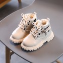 2022 autumn winter new girls' British style single boots boys' Martin boots children's side zipper fashion short boots single boots trend