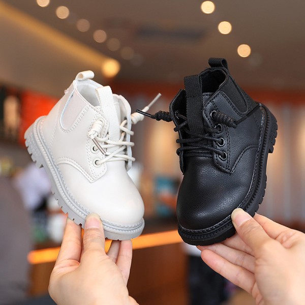 Autumn new children's shoes children's boots Martin boots boys' Leather low tube short boots girls' baby shoes wholesale 