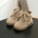 Children's fashion middle boots wolf boots autumn and winter new baby Martin boots men's and women's shoes British style Yellow Boots 