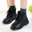 Spring and autumn children's short boots boys' and girls' Martin boots Korean version side zipper lace up casual single boots snow boots tide shoes