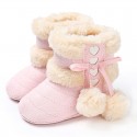 0-1 year old children's snow boots winter suede warm thickened female baby shoes plush soft bottom baby cotton boots