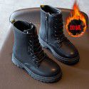 Children's Martin boots 2021 new girls' catwalk short boots spring and autumn single boots little girls' net red boots