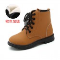 Spring and autumn children's short boots boys' and girls' Martin boots Korean version side zipper lace up casual single boots snow boots tide shoes