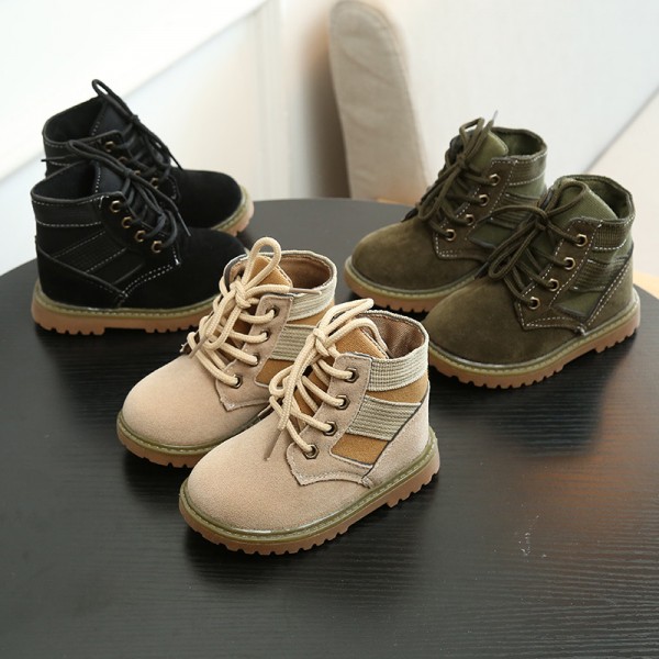 Children's fashion middle boots wolf boots autumn and winter new baby Martin boots men's and women's shoes British style Yellow Boots 