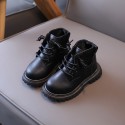Children's Martin boots 2021 autumn and winter new wool mouth leather short boots boys' short boots girls' English single boots
