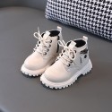 2022 autumn winter new British style girls' single boots boys' Martin boots children's side zipper fashion short boots single boots trend