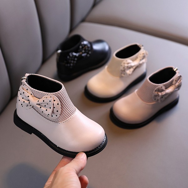 Children's cotton boots 2020 winter new children's shoes Korean girls' soft soled leather boots baby versatile Plush Martin boots