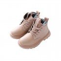 Winter warm large cotton girls' cotton shoes leather boots children's short boots Martin boots middle tube splicing 3492