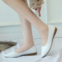 2019 new flat bottom women's shoes plain soft leather soft bottom fashion pointed shoes flat bottom spring and autumn single shoes boat shoes scoop shoes