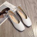 2021 summer new Korean version square head shallow mouth flat sole single shoes women's head versatile soft bottom anti slip small white shoes wholesale