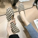 2021 spring and autumn new thousand bird lattice leisure fashion round head women's single shoes comfortable flat bottom Doudou shoes one hair substitute