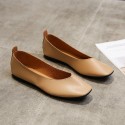 2020 new flat sole single shoes women's autumn Korean version fashion shallow mouth square head one foot pedal retro flat heel grandma shoes women