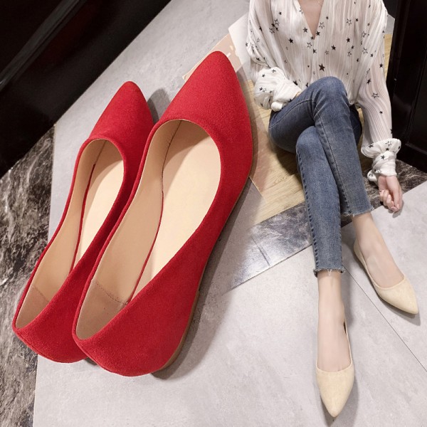 2019 autumn new shallow mouth net red lazy shoes versatile flat shoes fairy Doudou shoes scoop shoes pointed single shoes lady