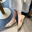 2019 spring and Autumn New Korean fashion pointed flat bottom shallow mouth frosted 3-color Four Seasons Women's single shoes scoop shoes foreign trade