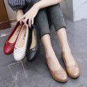 2022 new middle-aged and elderly mother's shoes, women's spring and autumn shoes, waterproof and anti-skid thick bottom slope heel shoes, lazy shoes, one foot pedal