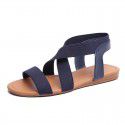 Cross border Amazon wish European and American flat bottom fish mouth sandals women's elastic ROMAN SANDALS 41