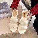 Slippers ins style new fashion summer seaside vacation flip flops anti slip women's flat bottoms wear sandals outside foreign trade