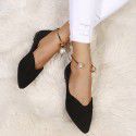 Cross border European and American new single shoes women's 2021 spring and autumn shallow Suede Flat Bottom leopard pearl large single shoes women's shoes