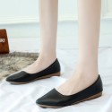 2019 new flat bottom women's shoes plain soft leather soft bottom fashion pointed shoes flat bottom spring and autumn single shoes boat shoes scoop shoes
