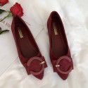 Casual single shoes women's 2020 new flat shoes net red little sister Korean belt buckle suede shoes women's shoes