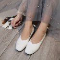 2021 summer new Korean version square head shallow mouth flat sole single shoes women's head versatile soft bottom anti slip small white shoes wholesale