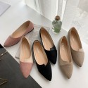 2019 spring and Autumn New Korean fashion pointed flat bottom shallow mouth frosted 3-color Four Seasons Women's single shoes scoop shoes foreign trade