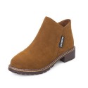 Cross border women's shoes foreign trade large size Martin boots, versatile short tube women's boots, medium thick heel frosted single boots and bare boots are sold by manufacturers