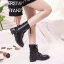 Foreign trade large size women's shoes 2022 autumn and winter new Martin boots low heel British wind tube lace up cross-border issue