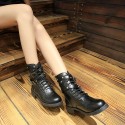 2020 autumn winter new couple Large Martin boots front lace up middle tube boots cross strap low heel student boots women