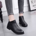 Foreign trade cross-border Europe and the United States 18 autumn and winter new short boots women's flat heel pointed Martin boots flat bottom back zipper