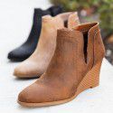 British style spring, summer and autumn slope heel women's shoes are versatile, women's ankle low heel short boots women's shoes are fashionable, large short boots