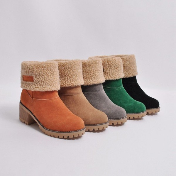 2020 winter new women's Plush warm two wear thick heels foreign trade large cotton shoes cotton boots snow boots wholesale