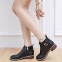 Cross border autumn and winter new Martin boots women's low heel belt buckle short boots women's large foreign trade women's boots wholesale