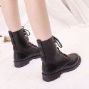Foreign trade large size women's shoes 2022 autumn and winter new Martin boots low heel British wind tube lace up cross-border issue